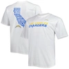 Fanatics Branded White Los Angeles Chargers Big & Tall Hometown Collection Hot Shot T-shirt In White