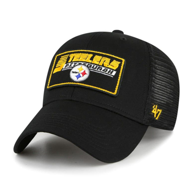 47 Kids' Youth ' Black Pittsburgh Steelers Levee Mvp Trucker Adjustable Hat