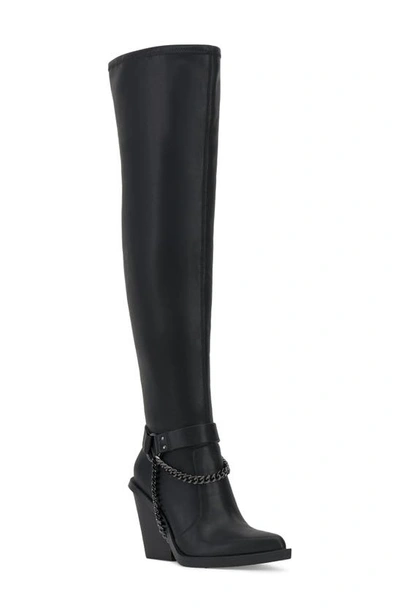 Jessica Simpson Langer Over The Knee Western Boot In Black