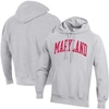 CHAMPION CHAMPION HEATHERED GRAY MARYLAND TERRAPINS TEAM ARCH REVERSE WEAVE PULLOVER HOODIE