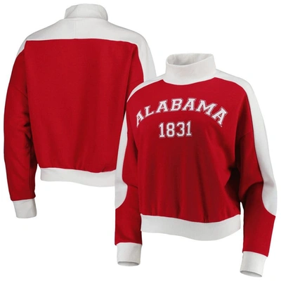GAMEDAY COUTURE GAMEDAY COUTURE CRIMSON ALABAMA CRIMSON TIDE MAKE IT A MOCK SPORTY PULLOVER SWEATSHIRT