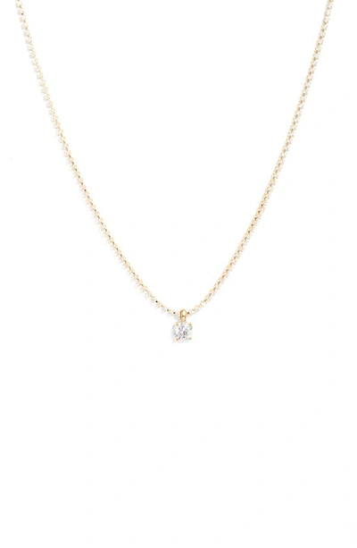 Nordstrom Cubic Zirconia Pendant Tennis Necklace In Clear- Gold