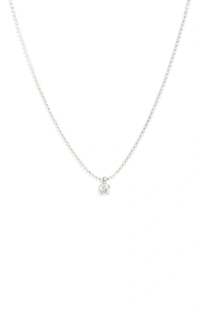 Nordstrom Cubic Zirconia Pendant Tennis Necklace In Clear- Silver