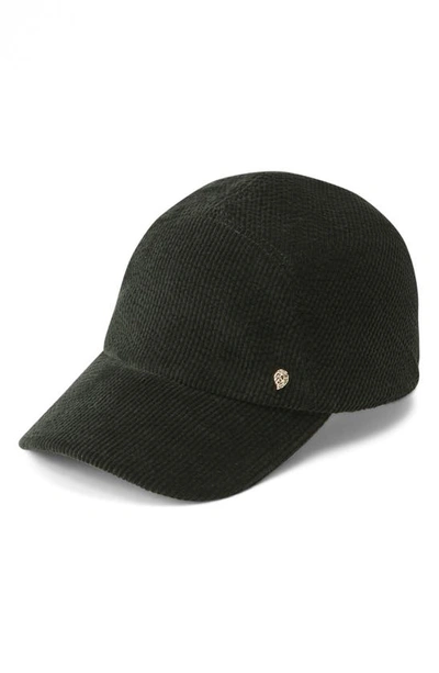 Helen Kaminski Haisley Velvet Corduroy Baseball Cap In Deep Ivy
