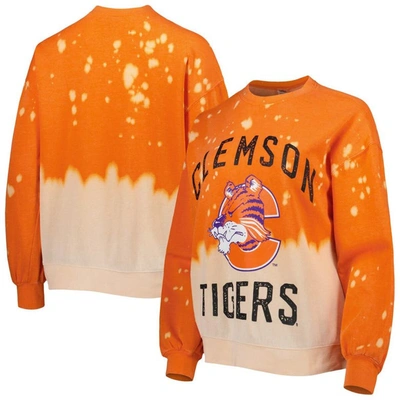 GAMEDAY COUTURE GAMEDAY COUTURE ORANGE CLEMSON TIGERS TWICE AS NICE FADED DIP-DYE PULLOVER LONG SLEEVE TOP