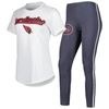 Concepts Sport Women's  White, Charcoal Arizona Cardinals Sonata T-shirt And Leggings Sleep Set In White
