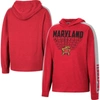 COLOSSEUM YOUTH COLOSSEUM HEATHERED RED MARYLAND TERRAPINS WIND CHANGES RAGLAN HOODIE T-SHIRT