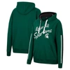 COLOSSEUM COLOSSEUM GREEN MICHIGAN STATE SPARTANS SERENA OVERSIZED SLEEVE STRIPING PULLOVER HOODIE