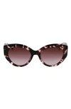 Longchamp Roseau 54mm Gradient Cat Eye Sunglasses In Rose Havana