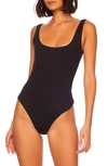 Susana Monaco Low Back Thong Bodysuit In Black