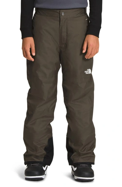 The North Face Kids' Freedom Waterproof Insulated Snow Pants In New Taupe Green