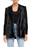 Endless Rose Pleated Velvet Blazer In Black