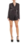 Endless Rose Satin Blazer Romper In Black