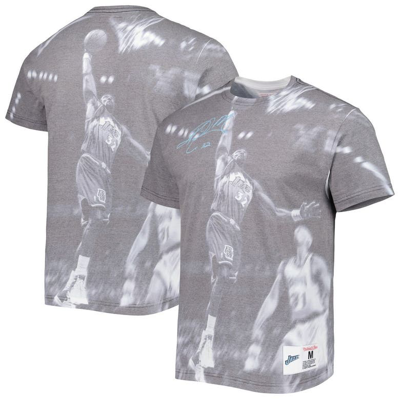 Mitchell & Ness Men's  Karl Malone Gray Utah Jazz Above The Rim Sublimated T-shirt