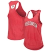League Collegiate Wear Women's  Heather Red Wisconsin Badgers Two-hit Intramural Tri-blend Scoop Neck In Heather Red