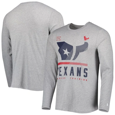 New Era Heathered Gray Houston Texans Combine Authentic Red Zone Long Sleeve T-shirt