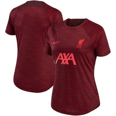 Nike Liverpool Fc  Women's Dri-fit Pre-match Soccer Top In Red