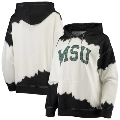 GAMEDAY COUTURE GAMEDAY COUTURE WHITE/BLACK MICHIGAN STATE SPARTANS FOR THE FUN DOUBLE DIP-DYED PULLOVER HOODIE