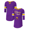 COLOSSEUM GIRLS TODDLER COLOSSEUM HEATHERED PURPLE LSU TIGERS POPPIN SLEEVE STRIPE DRESS