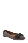 Cordani Vienna Pointed Toe Flat In Topo Suede