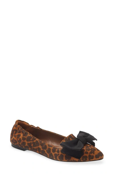 Cordani Vienna Pointed Toe Flat In Leopard Suede
