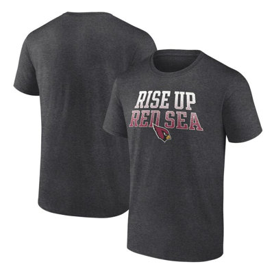 Fanatics Branded Heathered Charcoal Arizona Cardinals Big & Tall Rise Up Red Sea Statement T-shirt