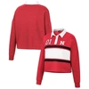 Colosseum Women's  Scarlet Nebraska Huskers I Love My Job Rugby Long Sleeve Shirt In Scarlet