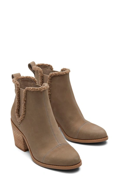 Toms Everly Faux Fur Trim Bootie In Natural