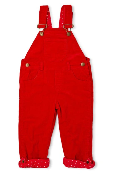 Dotty Dungarees Kids' Cotton Corduroy Overalls In Red