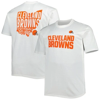 Fanatics Branded White Cleveland Browns Big & Tall Hometown Collection Hot Shot T-shirt