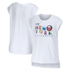 WEAR BY ERIN ANDREWS WEAR BY ERIN ANDREWS WHITE NEW YORK ISLANDERS GREETINGS FROM MUSCLE T-SHIRT