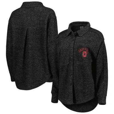 Gameday Couture Black Ohio State Buckeyes Switch It Up Tri-blend Button-up Shacket