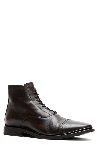 Frye Paul Cap Toe Boot In Black Leather