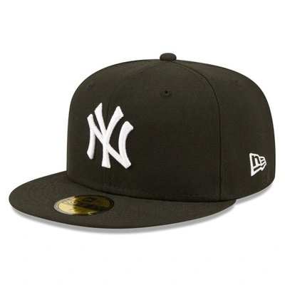 New Era Black New York Yankees Team Logo 59fifty Fitted Hat