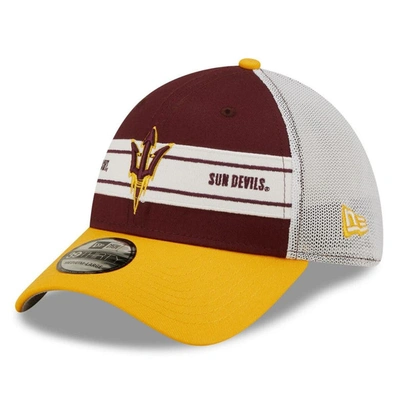 New Era Men's  Maroon, Gold Arizona State Sun Devils Banded 39thirty Flex Hat