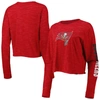 New Era Red Tampa Bay Buccaneers Crop Long Sleeve T-shirt In Red