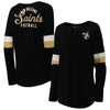 New Era Black New Orleans Saints Athletic Varsity Lace-up Long Sleeve T-shirt In Black