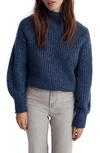 Madewell Loretto Funnel Neck Sweater In Heather Blueberry