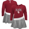OUTERSTUFF TODDLER CRIMSON OKLAHOMA SOONERS HEART TO HEART FRENCH TERRY DRESS