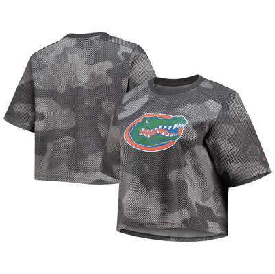 Columbia Women's  Grey, Black Florida Gators Park Camo Boxy T-shirt In Grey,black