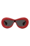 Loewe Round Sunglasses In Shiny Red / Smoke