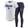 Concepts Sport Women's  White, Charcoal Tennessee Titans Sonata T-shirt And Leggings Sleep Set In White