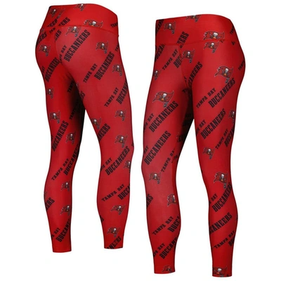 CONCEPTS SPORT CONCEPTS SPORT RED TAMPA BAY BUCCANEERS BREAKTHROUGH ALLOVER PRINT LOUNGE LEGGINGS