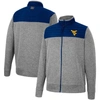 COLOSSEUM COLOSSEUM CHARCOAL/NAVY WEST VIRGINIA MOUNTAINEERS PUTTER HERRINGBONE FULL-ZIP JACKET