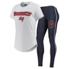 CONCEPTS SPORT CONCEPTS SPORT WHITE/CHARCOAL TAMPA BAY BUCCANEERS SONATA T-SHIRT & LEGGINGS SLEEP SET