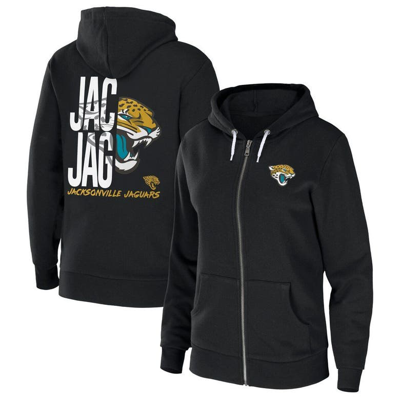 Wear By Erin Andrews Black Jacksonville Jaguars Sponge Fleece Full-zip Hoodie
