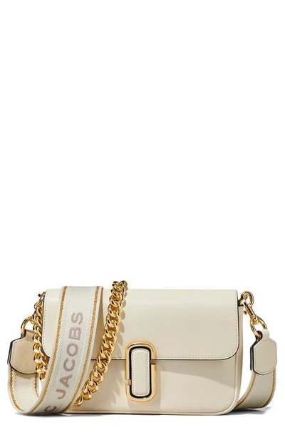 Marc Jacobs Flap Leather Shoulder Bag In Cloud White