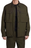 MONCLER ORNON MIXED MEDIA QUILTED SHIRT JACKET