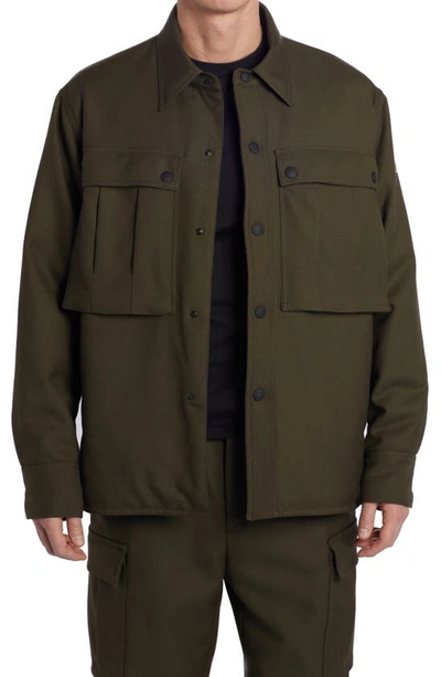 Moncler Grenoble Ornon Collared Relaxed-fit Wool-down Jacket In Green