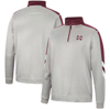 Colosseum Men's  Gray And Maroon Mississippi State Bulldogs Bushwood Fleece Quarter-zip Jacket In Gray